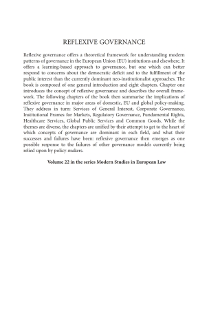 صورة الغلاف: Reflexive Governance 1st edition 9781849460682