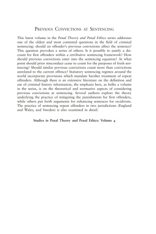 Cover image: Previous Convictions at Sentencing 1st edition 9781849466844
