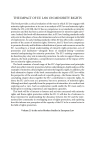 صورة الغلاف: The Impact of EU Law on Minority Rights 1st edition 9781841138725