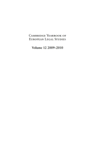 Omslagafbeelding: Cambridge Yearbook of European Legal Studies, Vol 12, 2009-2010 1st edition 9781849460743