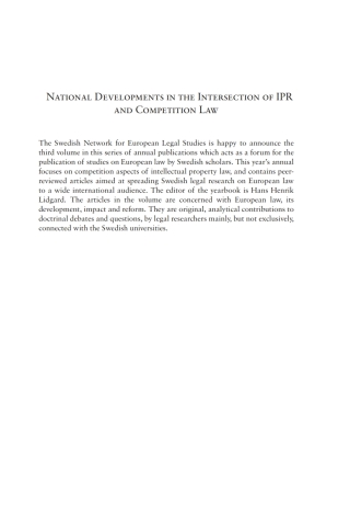 Cover image: National Developments in the Intersection of IPR and Competition Law 1st edition 9781841139449