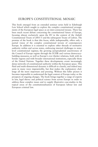 表紙画像: Europe's Constitutional Mosaic 1st edition 9781841139791
