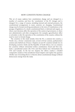 Omslagafbeelding: How Constitutions Change 1st edition 9781849464987