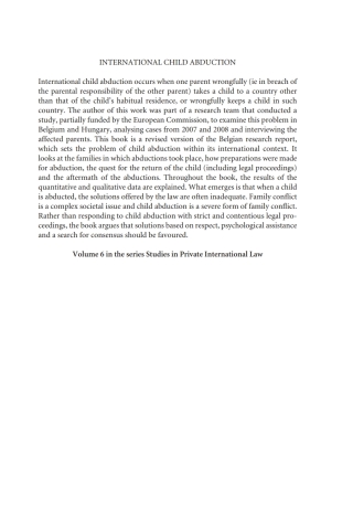 Cover image: International Child Abduction 1st edition 9781849461566