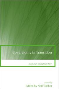 Imagen de portada: Sovereignty in Transition 1st edition 9781841135649