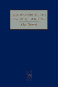 Cover image: Rediscovering the Law of Negligence 1st edition 9781841139753