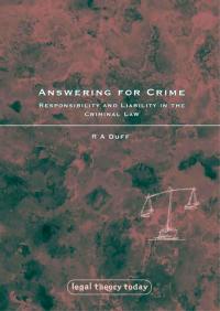 Cover image: Answering for Crime 1st edition 9781849460330
