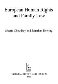 Imagen de portada: European Human Rights and Family Law 1st edition 9781841131757