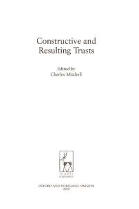 Imagen de portada: Constructive and Resulting Trusts 1st edition 9781841139272