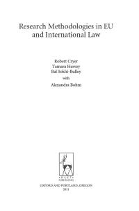 صورة الغلاف: Research Methodologies in EU and International Law 1st edition 9781841132358