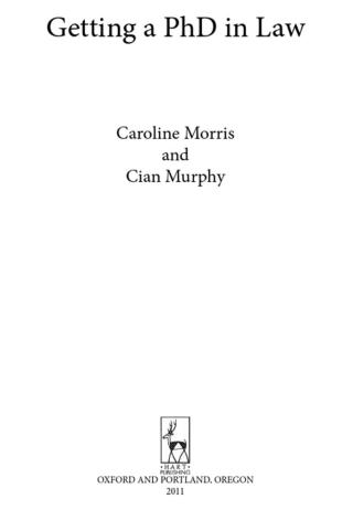 Cover image: Getting a PhD in Law 1st edition 9781841133065