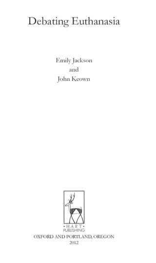 Imagen de portada: Debating Euthanasia 1st edition 9781849461788