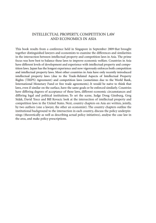 Cover image: Intellectual Property, Competition Law and Economics in Asia 1st edition 9781849460873