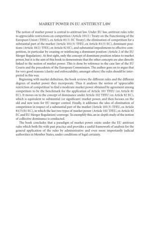 Immagine di copertina: Market Power in EU Antitrust Law 1st edition 9781841135281