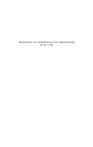 Titelbild: Principles of Administrative Procedure in EC Law 1st edition 9781841130088