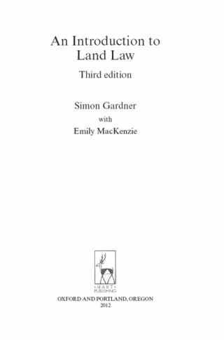 Cover image: An Introduction to Land Law 3rd edition 9781849462365