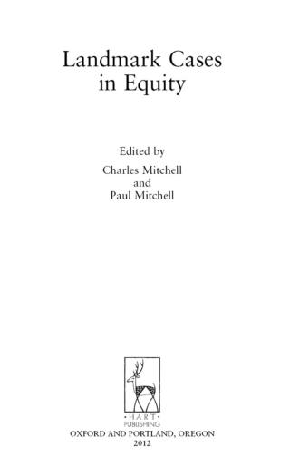 Imagen de portada: Landmark Cases in Equity 1st edition 9781849461542
