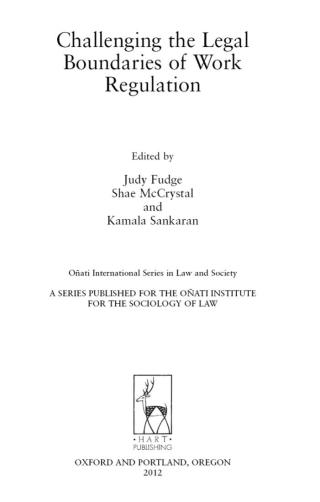 Cover image: Challenging the Legal Boundaries of Work Regulation 1st edition 9781849462792