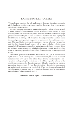 Cover image: Rights in Divided Societies 1st edition 9781849461009