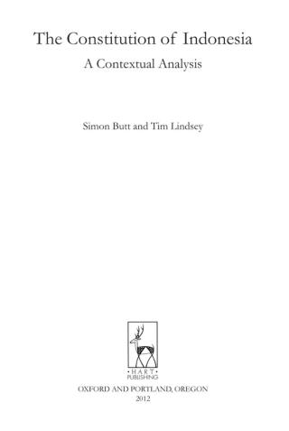 表紙画像: The Constitution of Indonesia 1st edition 9781849460187