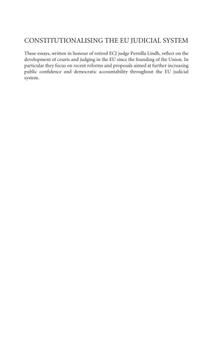 Imagen de portada: Constitutionalising the EU Judicial System 1st edition 9781849463362