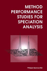 Imagen de portada: Method Performance Studies for Speciation Analysis 1st edition 9780854044672