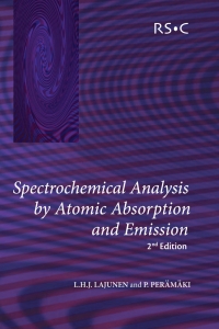 Cover image: Spectrochemical Analysis by Atomic Absorption and Emission 2nd edition 9780854046249