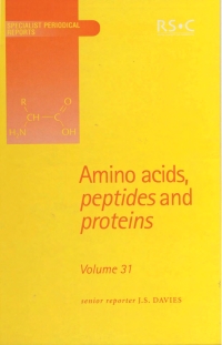 Imagen de portada: Amino Acids, Peptides and Proteins 1st edition 9780854042272