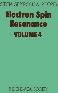 Cover image: Electron Spin Resonance 1st edition 9780851867816