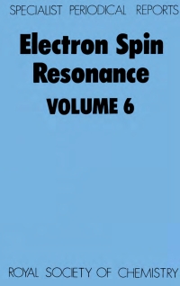 Omslagafbeelding: Electron Spin Resonance 1st edition 9780851868011