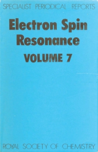 Cover image: Electron Spin Resonance 1st edition 9780851868110