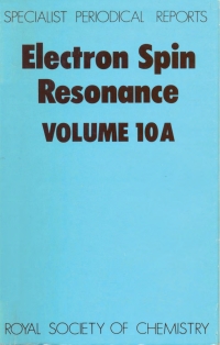 Imagen de portada: Electron Spin Resonance 1st edition 9780851868417