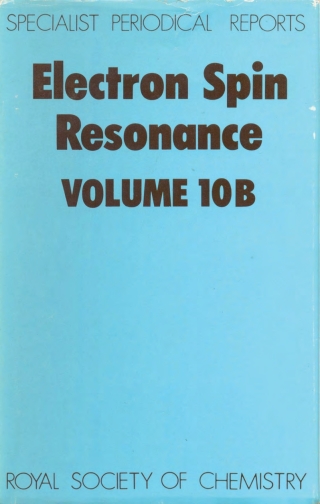 Cover image: Electron Spin Resonance 1st edition 9780851868516