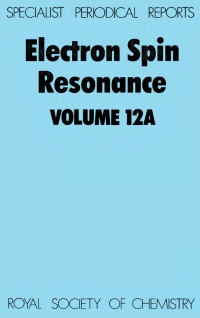 Imagen de portada: Electron Spin Resonance 1st edition 9780851868813