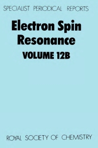 Cover image: Electron Spin Resonance 1st edition 9780851868912
