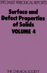 Imagen de portada: Surface and Defect Properties of Solids 1st edition 9780851862804