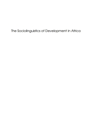 Cover image: The Sociolinguistics of Development in Africa 1st edition 9781847690456