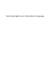 Cover image: Teaching English as an International Language 1st edition 9781847690487