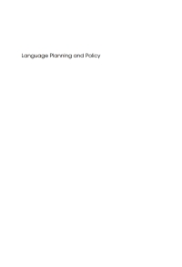 صورة الغلاف: Language Planning and Policy: Language Planning in Local Contexts 1st edition 9781847690630