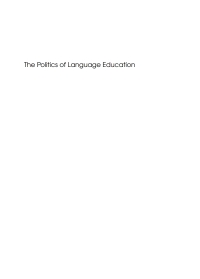 Cover image: The Politics of Language Education 1st edition 9781847691422