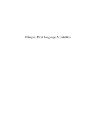 صورة الغلاف: Bilingual First Language Acquisition 1st edition 9781847691484