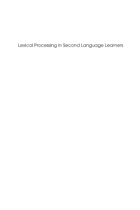 Imagen de portada: Lexical Processing in Second Language Learners 1st edition 9781847691514