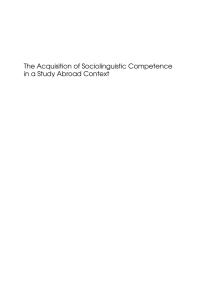 Titelbild: The Acquisition of Sociolinguistic Competence in a Study Abroad Context 1st edition 9781847691569