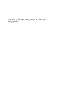 Cover image: Measuring Second Language Vocabulary Acquisition 1st edition 9781847692078