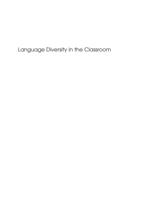 Cover image: Language Diversity in the Classroom 1st edition 9781847692252