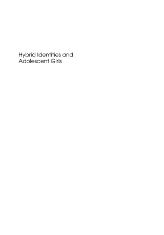 Cover image: Hybrid Identities and Adolescent Girls 1st edition 9781847692320