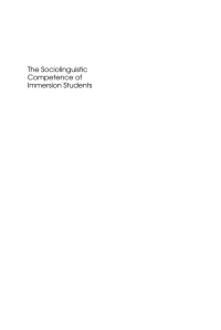 Cover image: The Sociolinguistic Competence of Immersion Students 1st edition 9781847692382