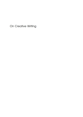 表紙画像: On Creative Writing 1st edition 9781847692566
