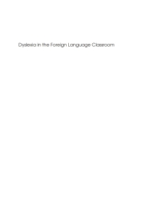 Cover image: Dyslexia in the Foreign Language Classroom 1st edition 9781847692795