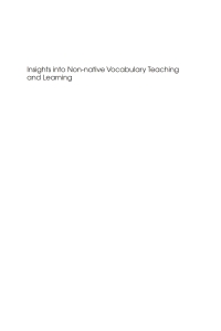 Imagen de portada: Insights into Non-native Vocabulary Teaching and Learning 1st edition 9781847692887